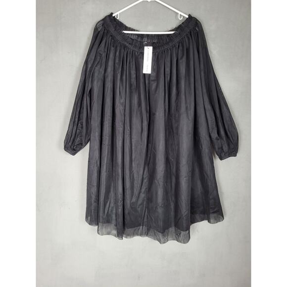 Cynthia Rowley Dresses & Skirts - Cynthia Rowley x The Drop Women's Black Off Shoulder Mesh Mini Dress XXL